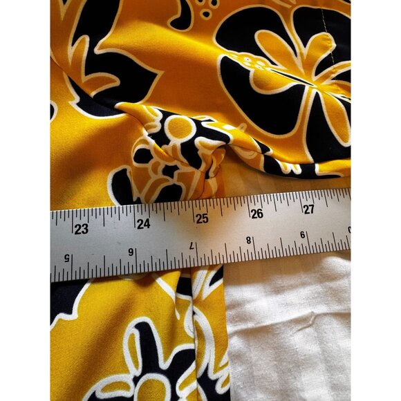 Vintage Kennington Hawaiian Shirt Mens L Yellow Black Floral Aloha 90s Surf Vibe - Picture 6 of 8